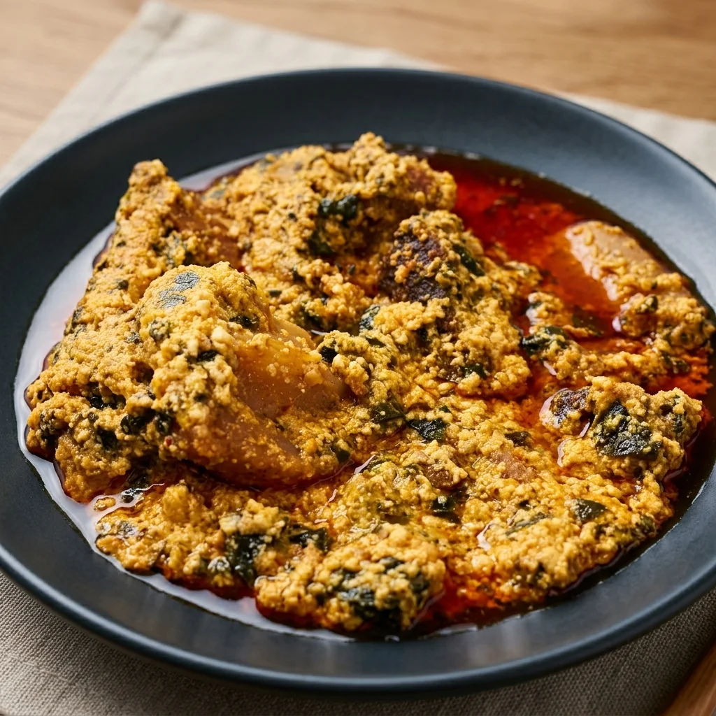 Egusi Soup with Pounded Yam — Atiga Restaurant Winnipeg