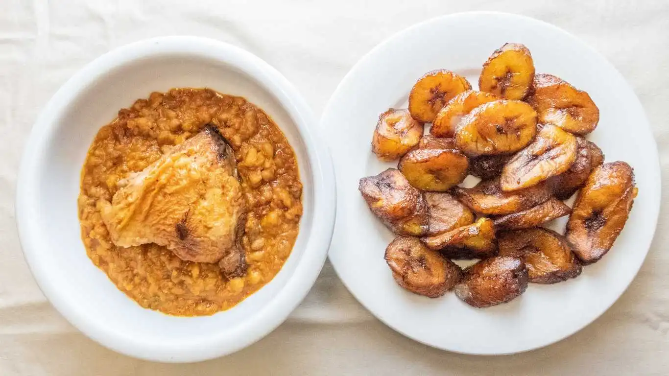 Beans and Plantain at Atiga Restaurant in Winnipeg, MB