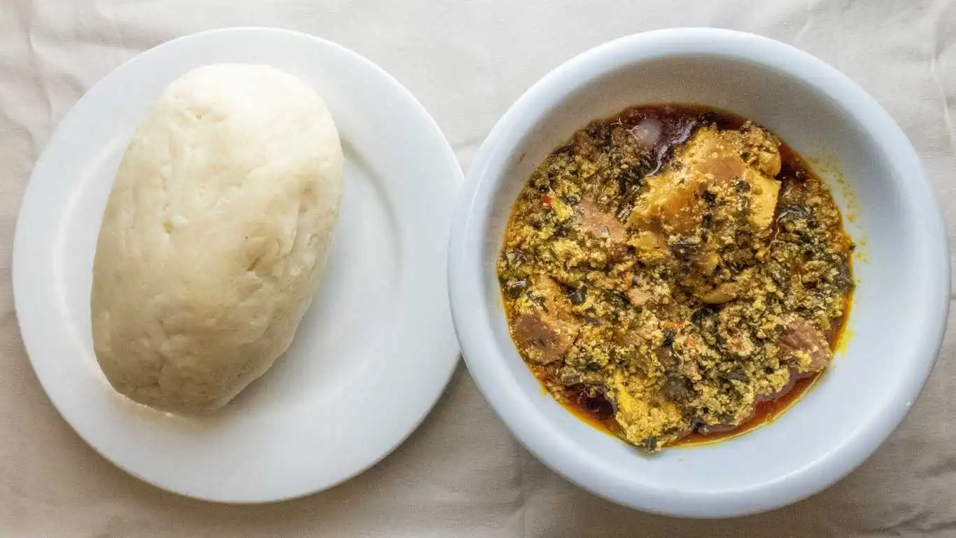 Egusi with Assorted Meat at Atiga Restaurant in Winnipeg, MB